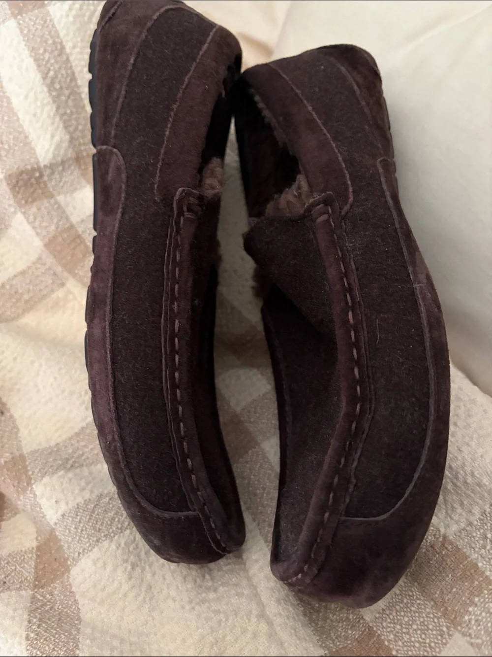 UGG Men's Brown Suede Slip-On Moccasin Loafers